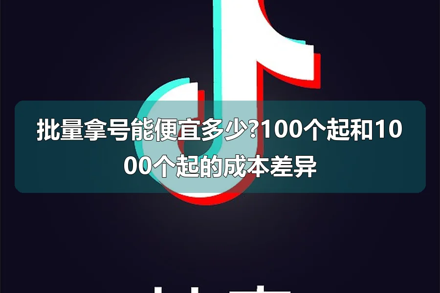 批量拿号能便宜多少?100个起和1000个起的成本差异